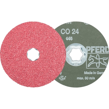 Pferd COMBICLICK Fiber Disc, 4-1/2" Dia. - Ceramic Oxide CO, 24 Grit 40697